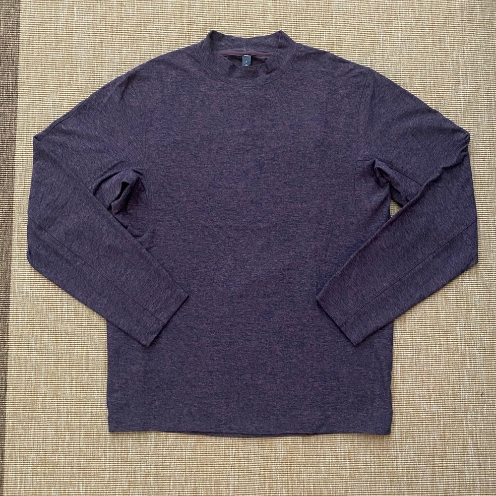 Men lululemon mock neck thick purple heather shirt